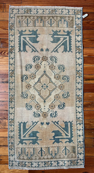 Vintage Turkish Rug (1'-9" W x 3'-9" L)
