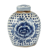 Blue and White Mini Jar Peony Dots
