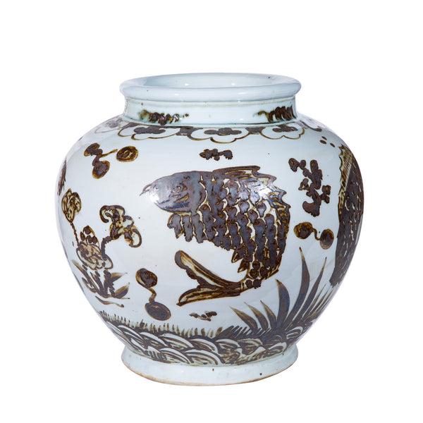 Rusty Brown Fish Jar