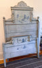 Vintage Hand Painted French Twin Head and Footboard