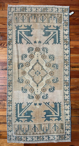 Vintage Turkish Rug (1'-9" W x 3'-9" L)