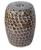 Rustic Brown Fish Scale Garden Stool