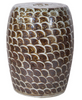 Rustic Brown Fish Scale Garden Stool