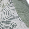 Green Swirl Pillow with Tweed Back (24" x 16")