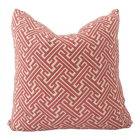 Brick Red Greek Key Pillow 20"x20"