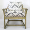 Vintage Ficks Reed Lounge Chairs in Peter Dunham Fabric, a pair