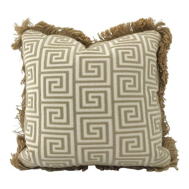 Greek Key with Jute Welt 18"x18" 90/10 Down