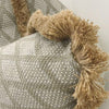 Blue and Natural Diamond Cotton Weave Design with Jute Fringe (24" x 24")