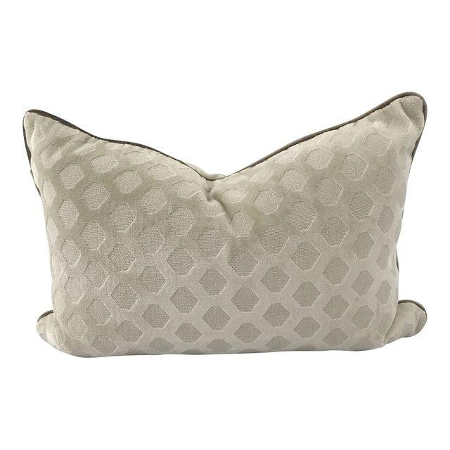 Tone-on-Tone Hexagonal Velvet Pillow with Contrast Velvet Welt (16" x 24")