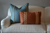 Cerulean Cotton and Silk Pillow with Accent Tape (26" x 26")