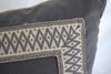 Gray Velvet Pillow with Geometric Accent Tape (18" x 18")