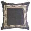 Gray Velvet Pillow with Geometric Accent Tape (18" x 18")