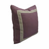 Plum Linen Pillow with Gray Geometric Accent Tape (22" x 22")