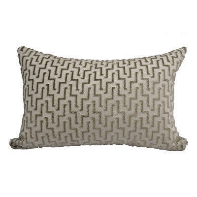 Tone-on-Tone Geometric Velvet Pillow (24" x 16")